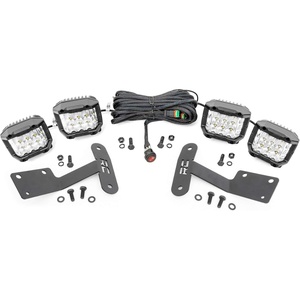 image:imageRough Country Quad 3 Wide Angle LED Light Kit for Toyota Tundra 20142021  Lower Windshield Mount 27000 Lumens Wide Side Beam OffRoad Lighting3 Wide Angle