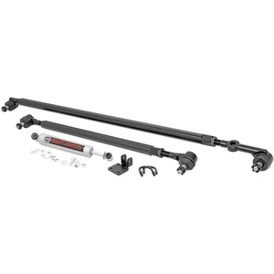 image:imageRough Country HD Steering Kit wV2 Stabilizer for Jeep Cherokee XJ 19842001 amp Wrangler TJ 19972006  For 4 Lift Only Stock Pitman Arm Required10613