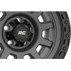image:imageRough Country 85 Series 17x9 Wheel  5x45 Bolt Pattern 12mm Offset Gunmetal Gray with Black Simulated Beadlock OnePiece Aluminum OffRoad Wheel
