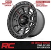 image:imageRough Country 85 Series 17x9 Wheel  5x55 Bolt Pattern 0mm Offset Gunmetal Gray with Black Simulated Beadlock OnePiece Aluminum OffRoad Wheel