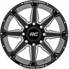 image:imageRough Country 91 Series OnePiece Aluminum Wheel  22X10 5X55 Bolt Pattern 18mm Offset Gloss Black