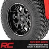 image:imageRough Country 96 Series OnePiece Aluminum Wheel 20x9 6x55 Bolt Pattern 0mm Offset  Gloss Black wMilled Accents 8Spoke Lightweight with Center Cap20x9 0mm Offset