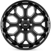 image:imageRough Country 96 Series OnePiece Aluminum Wheel 20x9 6x55 Bolt Pattern 0mm Offset  Gloss Black wMilled Accents 8Spoke Lightweight with Center Cap22x10 19mm Offset