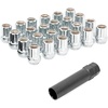 image:imageRough Country 24Piece Lug Nut Set  M12X125 Thread Chrome Bulge Acorn Style OpenEnd Lug Nuts with Socket Key CorrosionResistant for Aftermarket Wheels