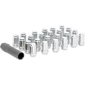 image:imageRough Country 24Piece Chrome Lug Nut Set  12 x 20 Thread Bulge Acorn Style Lug Nuts with Socket Key CorrosionResistant for Aftermarket Wheels