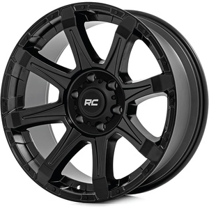 image:imageRough Country 81 Series OnePiece Aluminum Wheel  20x10 6x55 Bolt Pattern 19mm Offset SemiGloss Black for OffRoad Jeeps Truck SUV