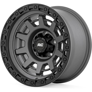 image:imageRough Country 85 Series 17x9 Wheel  8x170mm 12mm Offset Gunmetal Gray with Black Simulated Beadlock OnePiece Aluminum OffRoad Wheel