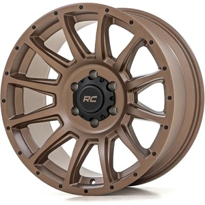 image:imageRough Country 90 Series 18x9 OffRoad Wheels for Trucks Bronze Finish with Black Accent Bolts One Piece Aluminum MultiSpoke Design Truck Rims 18 x 9 in 8 x 170mm 12 mm Offset18x9 12 mm Offset