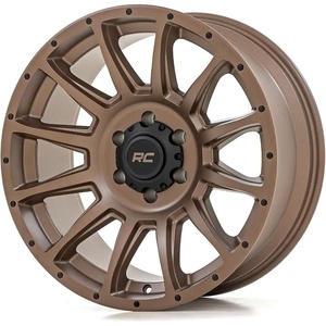 image:imageRough Country 90 Series One Piece Aluminum Wheel  20 x 10 in 6 x 135mm 19 mm Offset Bronze Finish with Black Accent Bolts18x9 0 mm Offset