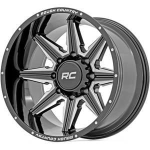 image:imageRough Country 91 Series OnePiece Aluminum Wheel  22X10 5X55 Bolt Pattern 18mm Offset Gloss Black