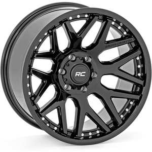 image:imageRough Country 95 Series OnePiece Aluminum Wheel  20x10 6x55 Bolt Pattern 18mm Offset Gloss Black for Jeeps Trucks SUV