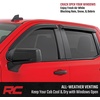 image:imageRough Country Tapeon Window Rain Guards for Chevy Silverado amp GMC Sierra 15002500HD3500HD Crew Cab 20192025  Low Profile Window Visors 4Pc Rain Guard for Trucks
