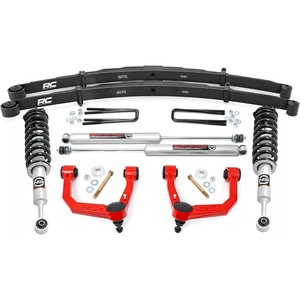image:imageRough Country 35 BoltOn Lift Kit with N3 StrutsN3 Rear Shocks for Toyota Tacoma 4WD 20052023  Lifted Leaf Springs Silver Control ArmsForged Red Alumunum Control Arms