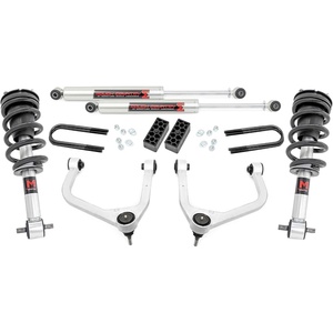 image:imageRough Country 35 Lift Kit with N3 Struts amp N3 Rear Shocks for Chevy Silverado 1500 4WD 20222024 with MonoLeaf Rear Springs Increased Ground Clearance Levels Stance Aluminum Control ArmsAluminum Control Arms