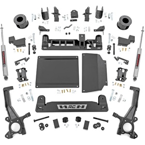 image:imageRough Country 6 Lift Kit wM1 Monotube Struts amp M1 Shocks for Toyota Tundra 20222026 without AutoAdjusting Headlights  Levels Stance Fits Up to 35 TiresStrut Spacers wN3 Rear Shocks
