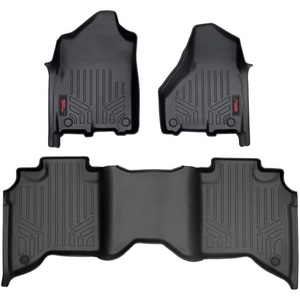image:imageRough Country All Weather Floor Mats Set for Dodge Ram 25003500 CrewCab 20192024 with Bucket Seats  Waterproof Flexible Floor Mats Front amp Back Set