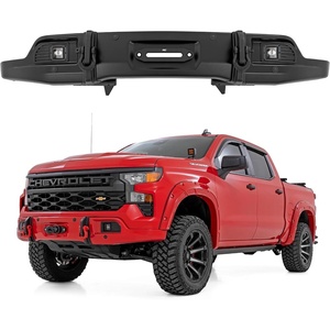 image:imageRough Country FXS Front Bumper for Chevy Silverado 1500 20232026 2WD4WD  Builtin SAE Fog Lights Parking Sensor Compatible Winch Ready