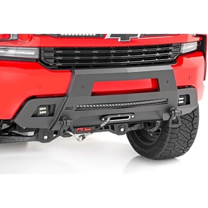 image:imageRough Country Hidden Winch Bumper for Chevy Silverado 1500 20192022  HeavyDuty Steel Bumper wWinch Mount 30 LED Light Bar amp DRings