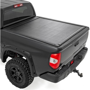 image:imageRough Country Powered Retractable Bed Cover for Toyota Tundra 20072021  Fits 57 Bed  Electric Aluminum Tonneau Cover with Key Fob Control
