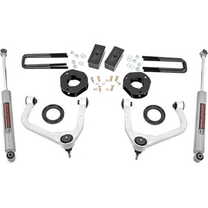image:imageRough Country 35 Suspension Lift Kit with Strut Spacers amp N3 Shocks for GMC Sierra 1500 20192024 wMultiLeaf Spring  Silver Control Arms