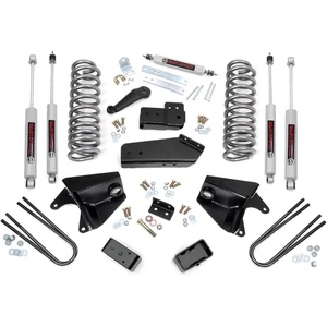 image:imageRough Country 4 Quad Front Shocks Suspension Lift Kit for Ford F150 19801996 4WD with Rear Leaf Springs  4 Front amp 2 Rear N3 Shocks Lifted Coil amp AddALeaf SpringsRear Lift Blocks