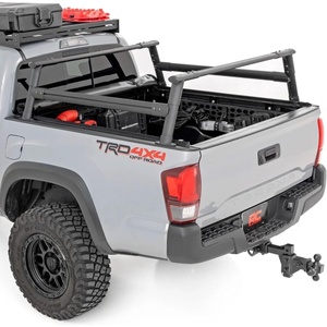 image:imageRough Country Aluminum Bed Rack for 20052022 Toyota Tacoma  73109BlackFull Height