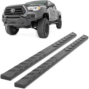 image:imageRough Country BA2 Running Boards for Toyota Tacoma Double Cab 20052023  HeavyDuty Side Step Bars 5 Wide Truck Side Steps NoDrill Install