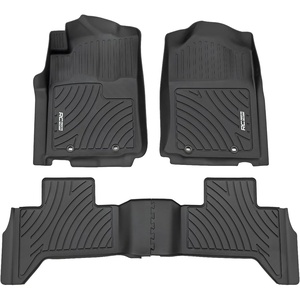 image:imageRough Country FlexFit Floor Mats for Toyota Tacoma 20122015 Double Cab  Front amp Rear Set Custom AllWeather NonSlip TPE Liners with Spill Saver Lip