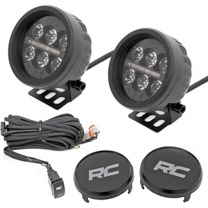image:imageRough Country RC Dual 35 Round LED Lights with Amber DRL  36W 3240 Lumen CREE LED Spot Focus Beam OffRoad Lights for Jeeps Trucks UTV ATV