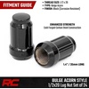 image:imageRough Country 24Piece Lug Nut Set  12 x 20 Thread Bulge Acorn Style Black Lug Nuts with Socket Key CorrosionResistant for Aftermarket Wheels