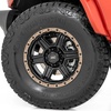 image:imageRough Country 79 Series One Piece Aluminum Wheel  15x8 5x45 Bolt Pattern 19mm Offset Stylish 6Spoke Design SemiGloss Black wBronze Ring