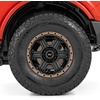 image:imageRough Country 79 Series One Piece Aluminum Wheel  15x8 5x45 Bolt Pattern 19mm Offset Stylish 6Spoke Design SemiGloss Black wBronze Ring