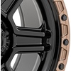 image:imageRough Country 79 Series One Piece Aluminum Wheel  15x8 5x45 Bolt Pattern 19mm Offset Stylish 6Spoke Design SemiGloss Black wBronze Ring