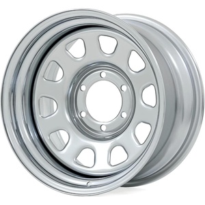 image:imageRough Country 16x8 Polished Chrome Steel Wheel  5x45 6mm Offset 330 Bore Classic OffRoad Rim for Trucks Jeeps amp SUVs15x8  5x45  19mm