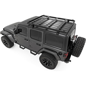 image:imageRough Country Roof Rack for Jeep Wrangler JL amp Unlimited 4WD 20182026  Aluminum Overland Cargo Rack with Adjustable Cross Bars