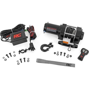 image:imageRough Country 1000 LB ATVUTV Winch with Synthetic Rope  Wireless Remote Handlebar Switch Aluminum Hawse Fairlead