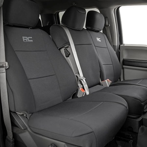 image:imageRough Country Neoprene Front Seat Cover for Ford F150 Lightning F250 amp F350 20152026 Crew Cab wFront Bench SeatFront Bench  Rear 6040 Seat Cover Set