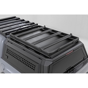 image:imageRough Country Bed Cap Roof Rack for Toyota Tacoma 20162023  Aluminum Overland Cargo Rack with Adjustable TSlot Cross Bars