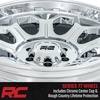 image:imageRough Country 77 Series Chrome Wheel  20x9 6x55 Bolt Pattern 0mm Offset SinglePiece Aluminum Rugged 8Spoke Design Chrome Finish