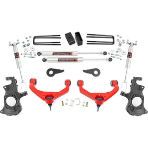 image:imageRough Country 35 Lift Kit for 20112019 ChevyGMC 25003500 2WD4WD  95770REDWith M1 Monotube Shocks